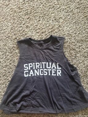 Spiritual Gangster Charcoal Logo Muscle Tank - Women